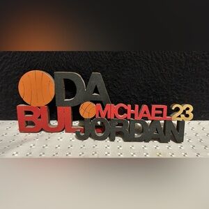 Handmade Laser Cut Chicago Bulls / Michael Jordan Desk Shelf Decor New